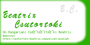 beatrix csutortoki business card
